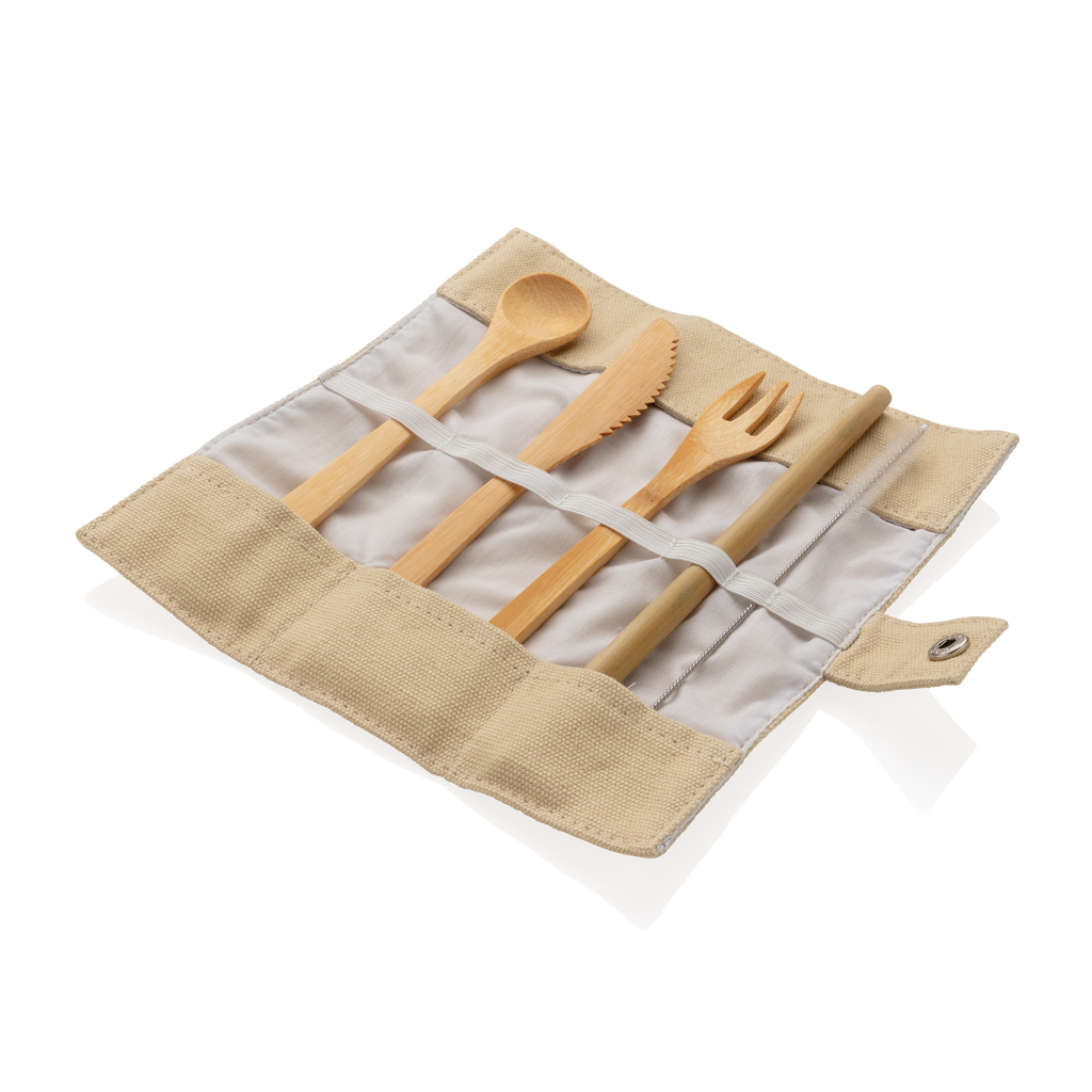 XD Collection Reusable bamboo travel cutlery set
