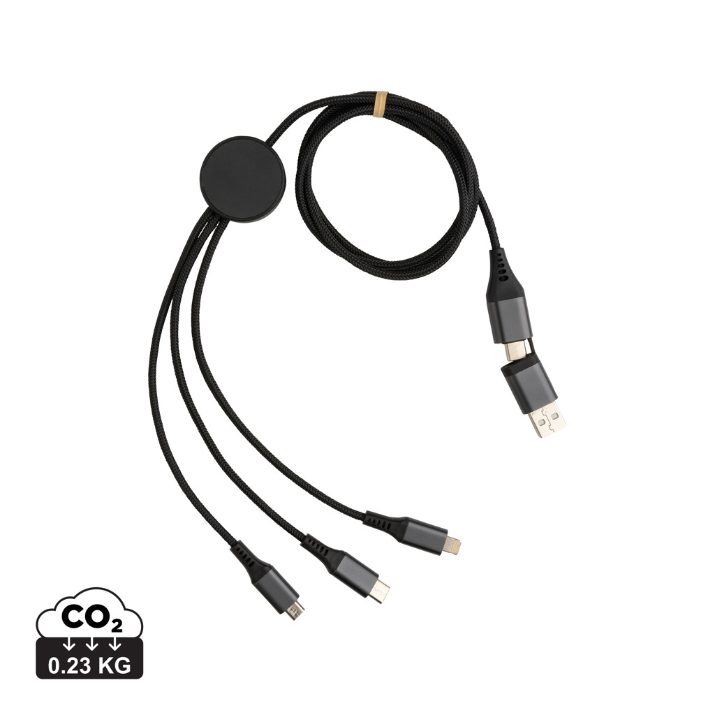 XD Xclusive Terra 60W RCS recycled aluminium 120cm 6-in-1 cable
