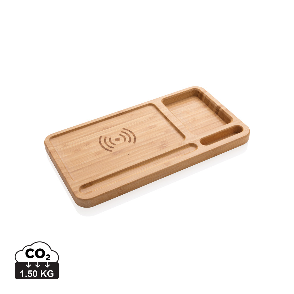 XD Collection Bamboo desk organiser 5W wireless charger