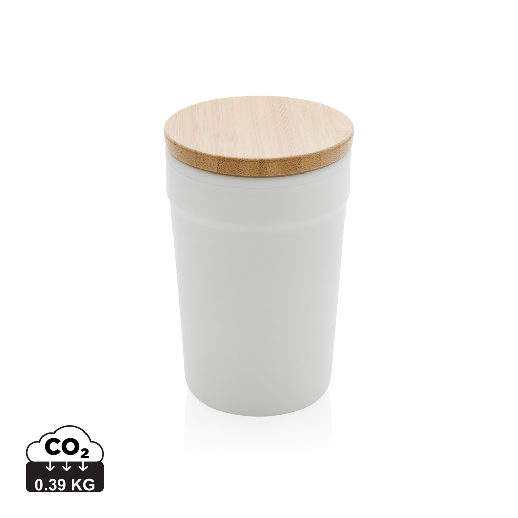 XD Collection GRS certified recycled PP mug with bamboo lid