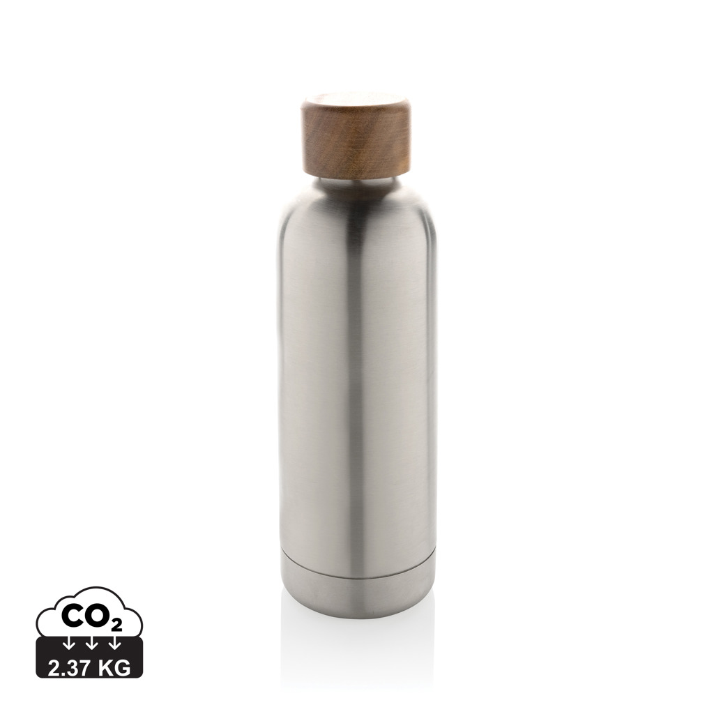XD Collection Wood RCS certified recycled stainless steel vacuum bottle