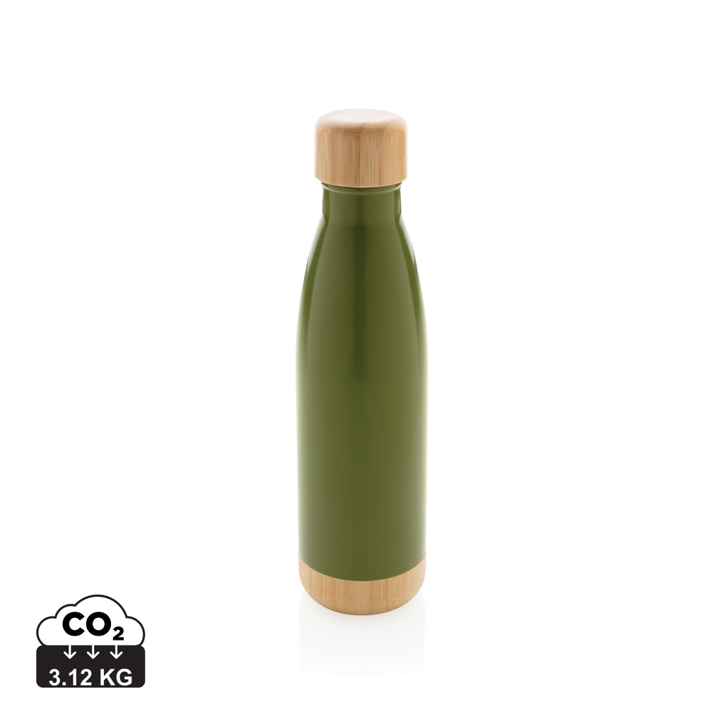 XD Collection Vacuum stainless steel bottle with bamboo lid and bottom