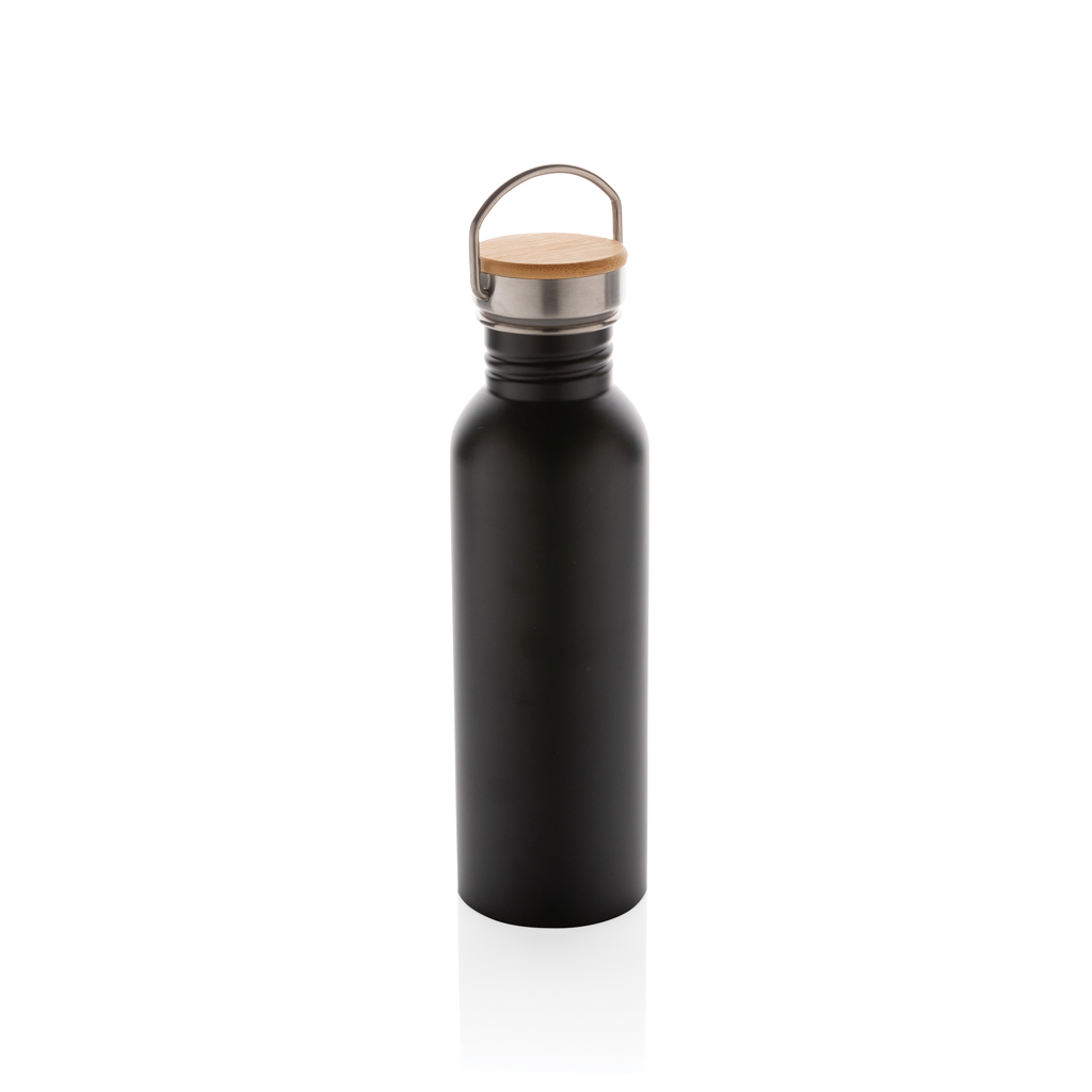 XD Collection Modern stainless steel bottle with bamboo lid
