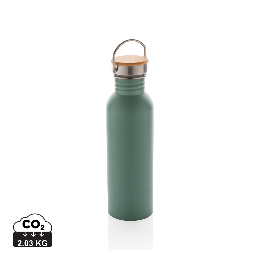 XD Collection Modern stainless steel bottle with bamboo lid
