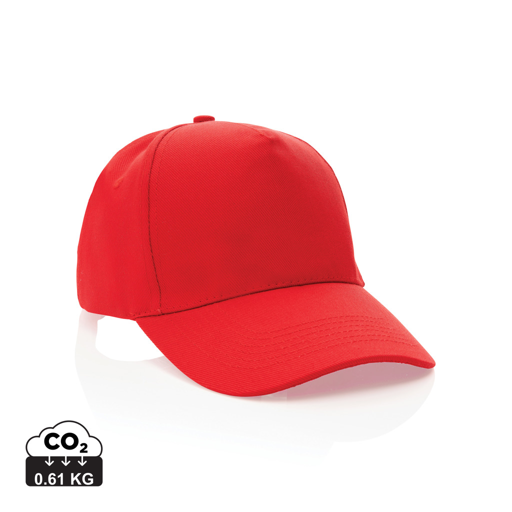 XD Collection Impact 5panel 280gr Recycled cotton cap with AWARE™ tracer