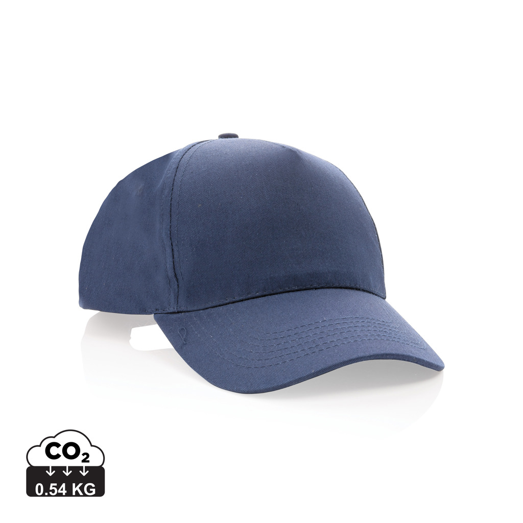 XD Collection Impact 5 panel 190gr Recycled cotton cap with AWARE™ tracer