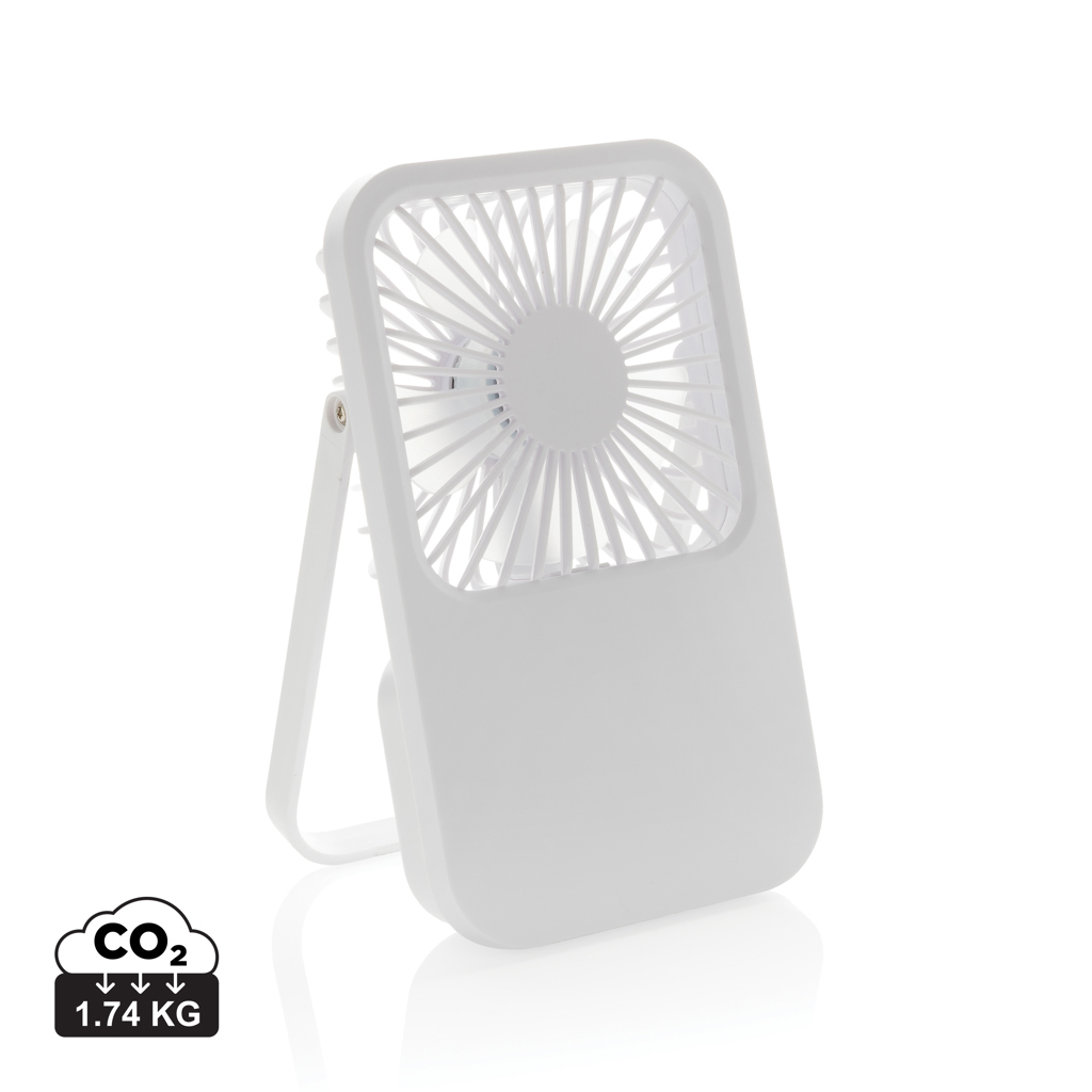 XD Collection Aervina RCS recycled plastic re-chargeable desk fan