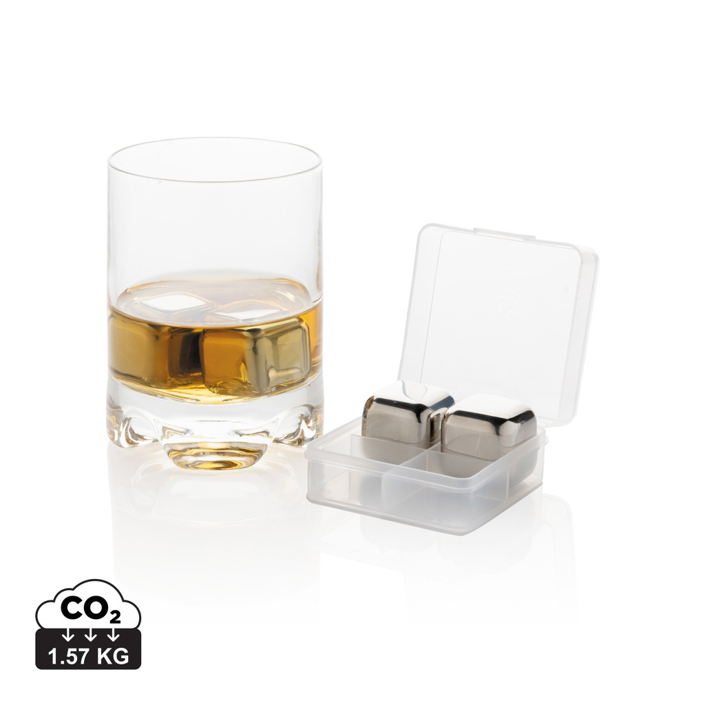 XD Collection Re-usable stainless steel ice cubes 4pc
