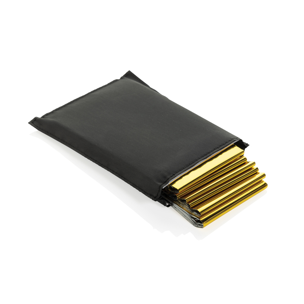 XD Collection Solra emergency blanket in RCS recycled RPET pouch