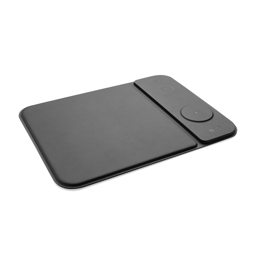 Swiss Peak Swiss peak RCS recycled PU 15W 3 in 1 charging mousepad