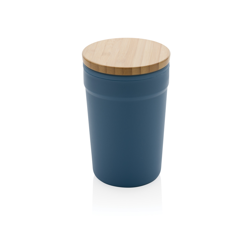 XD Collection GRS certified recycled PP mug with bamboo lid