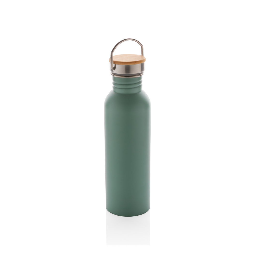 XD Collection Modern stainless steel bottle with bamboo lid