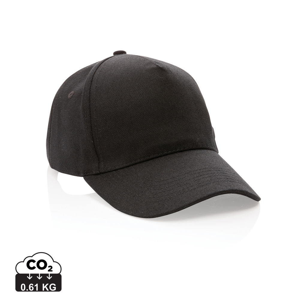 XD Collection Impact 5panel 280gr Recycled cotton cap with AWARE™ tracer