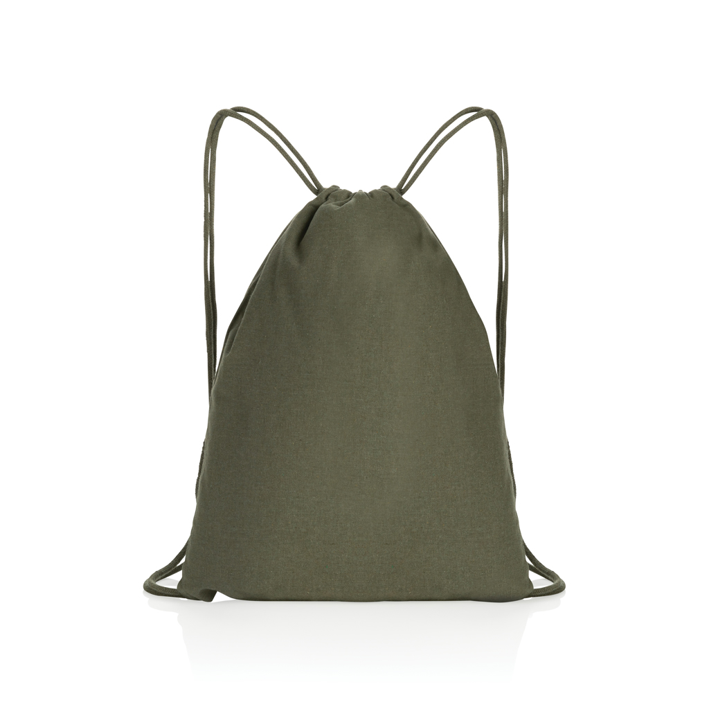 XD Collection Impact AWARE™ recycled cotton drawstring backpack 145g