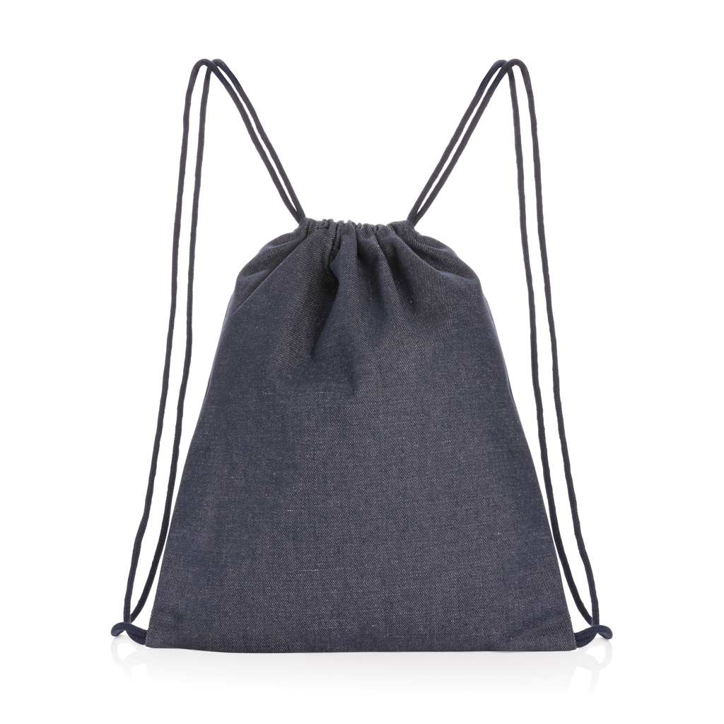 XD Collection Impact AWARE™ recycled denim drawstring backpack