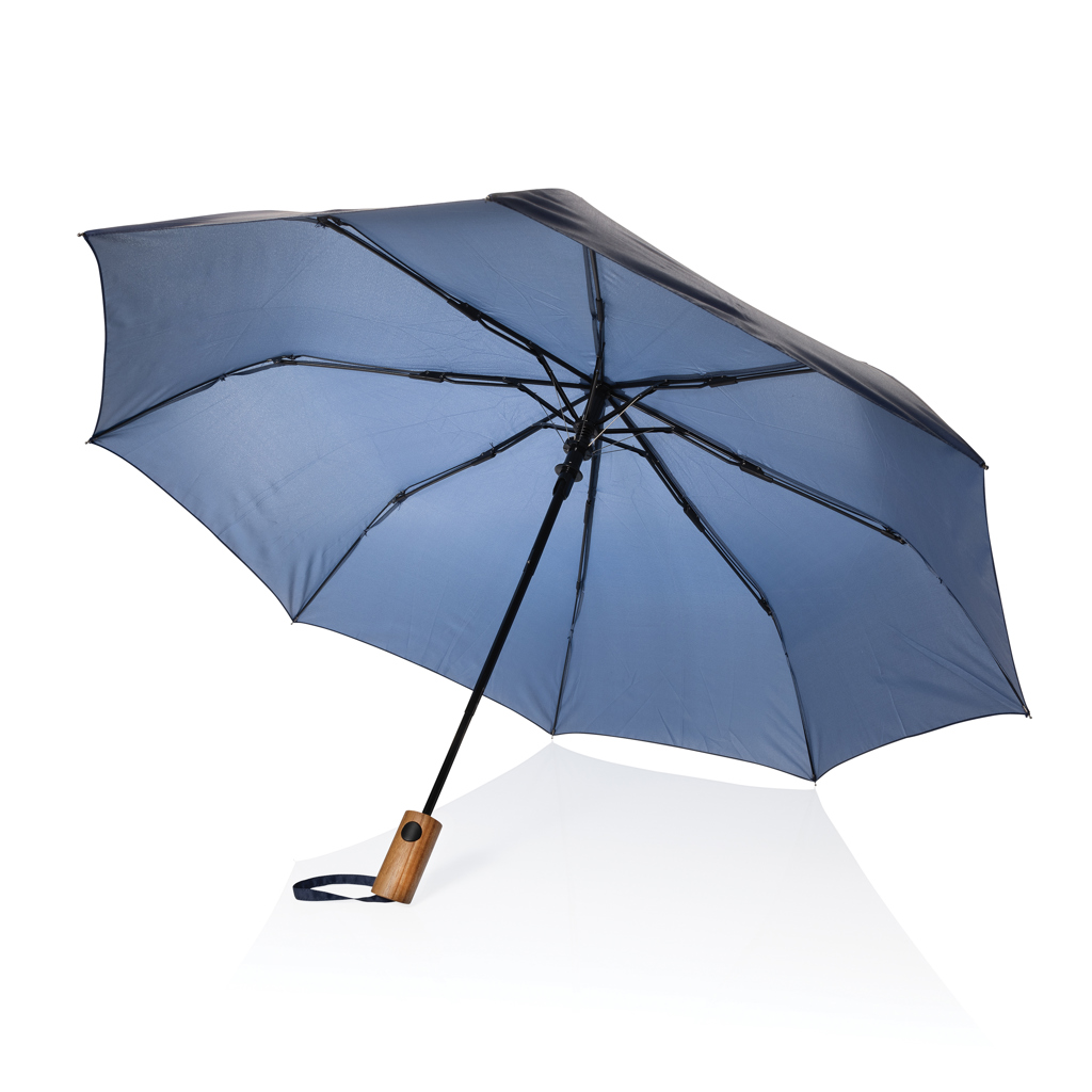 XD Collection Kaycey 21″ AWARE™ RPET Acacia wood mini auto open umbrella