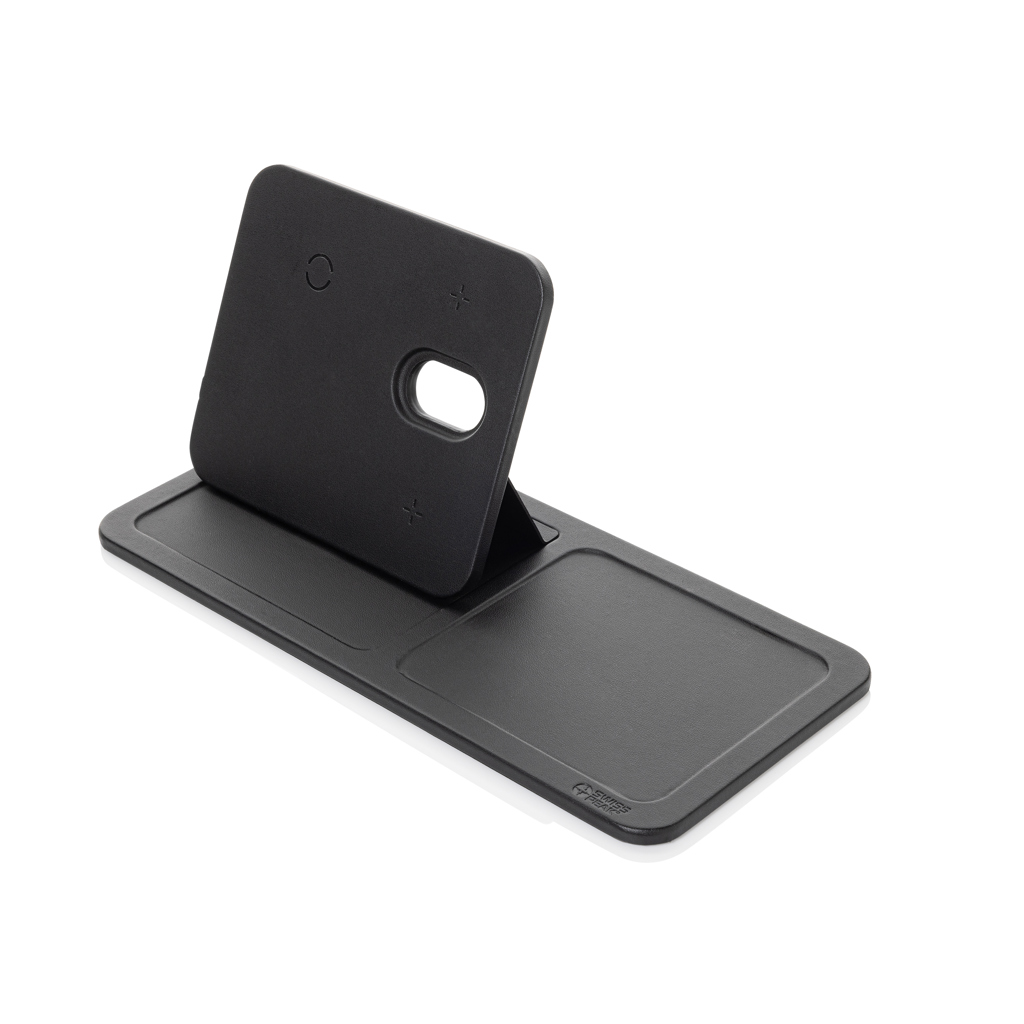 Swiss Peak Swiss Peak 3 in 1 RCS recycled PU wireless charger desk tray