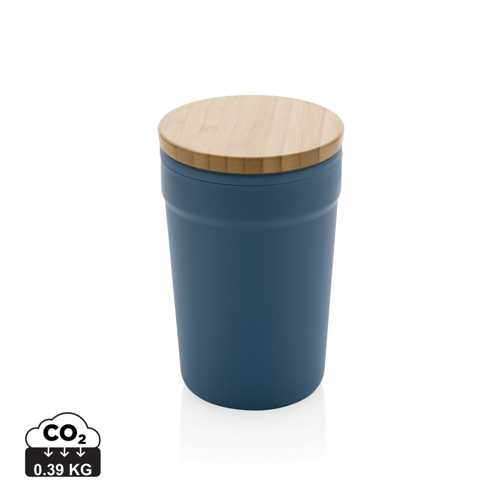 XD Collection GRS certified recycled PP mug with bamboo lid