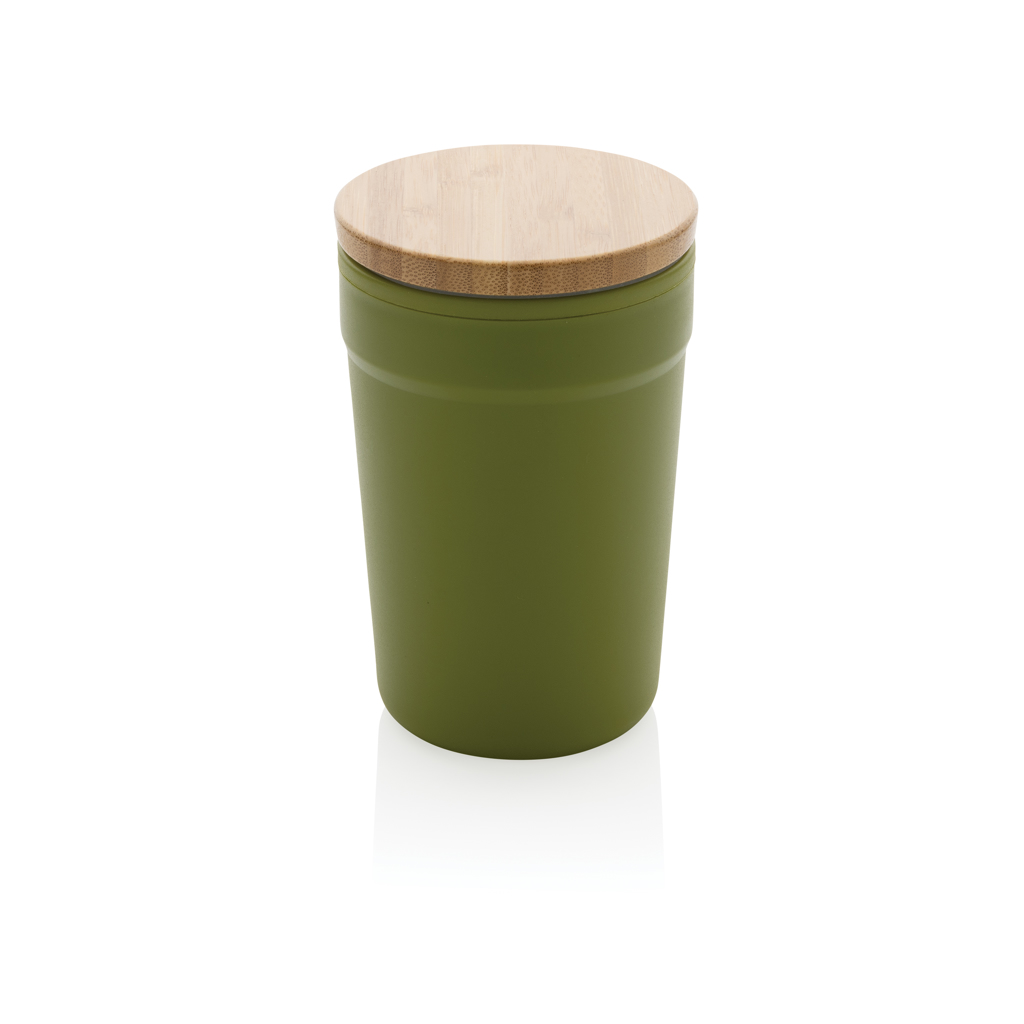 XD Collection GRS certified recycled PP mug with bamboo lid