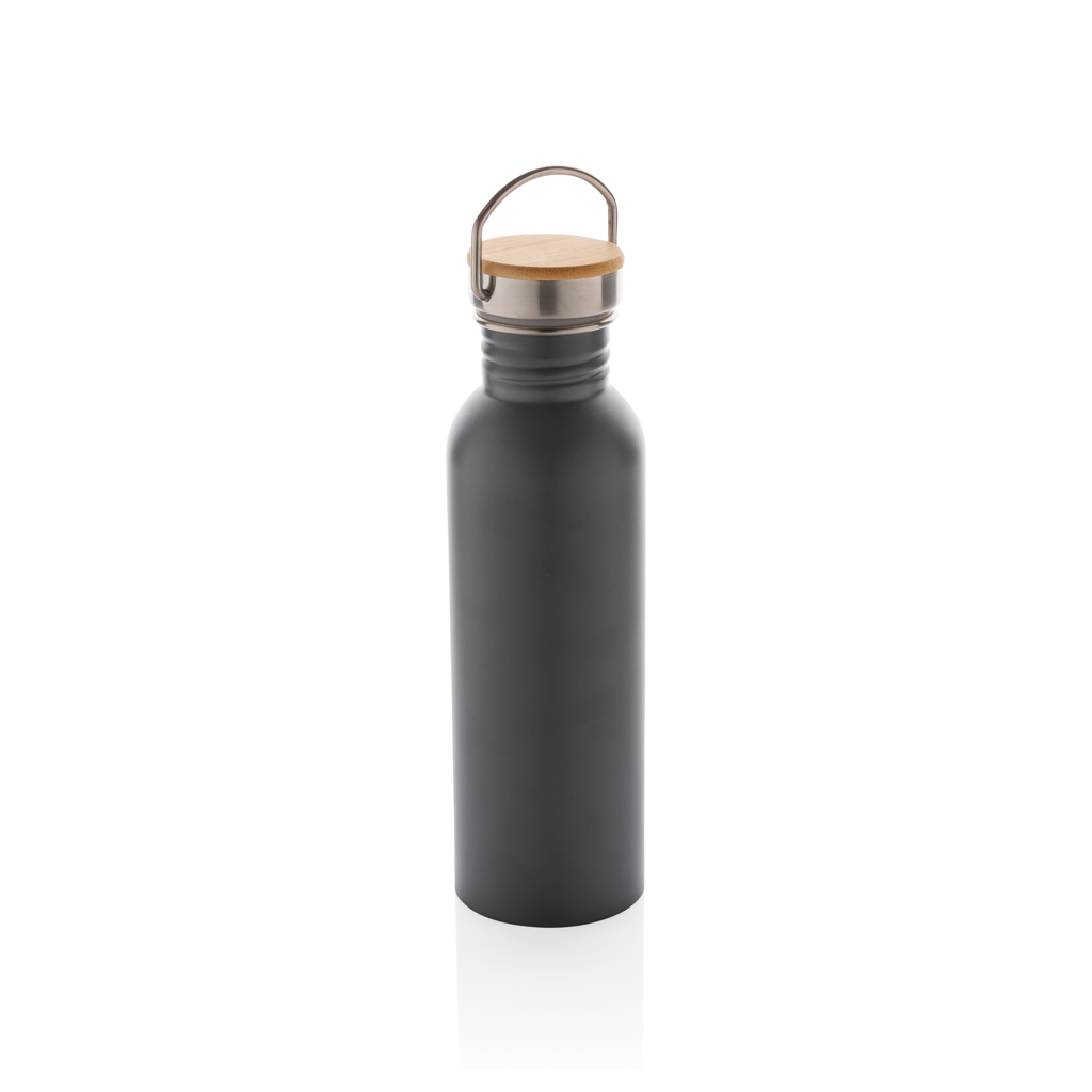 XD Collection Modern stainless steel bottle with bamboo lid
