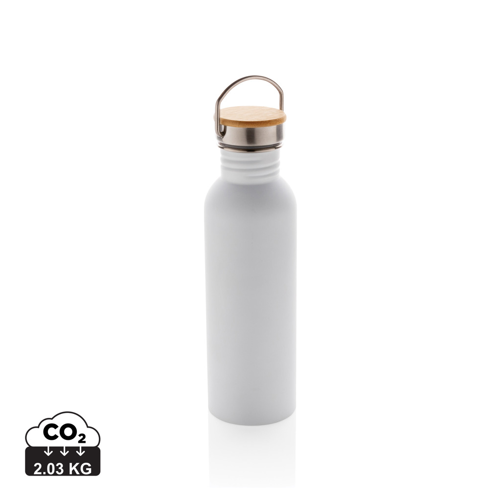 XD Collection Modern stainless steel bottle with bamboo lid