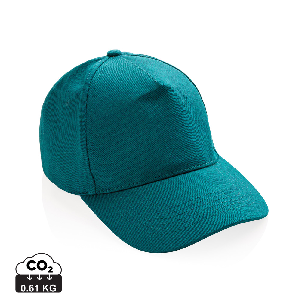 XD Collection Impact 5panel 280gr Recycled cotton cap with AWARE™ tracer
