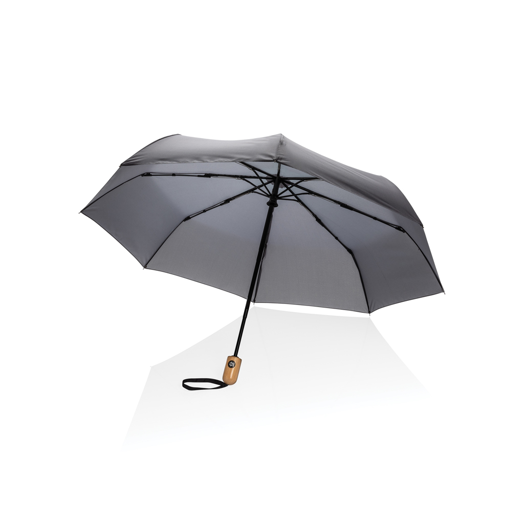 XD Collection 21″ Impact AWARE™ RPET 190T bamboo auto open/close umbrella