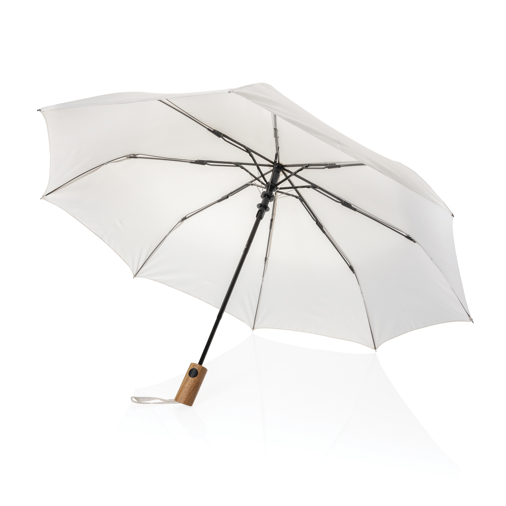 XD Collection Kaycey 21″ AWARE™ RPET Acacia wood mini auto open umbrella