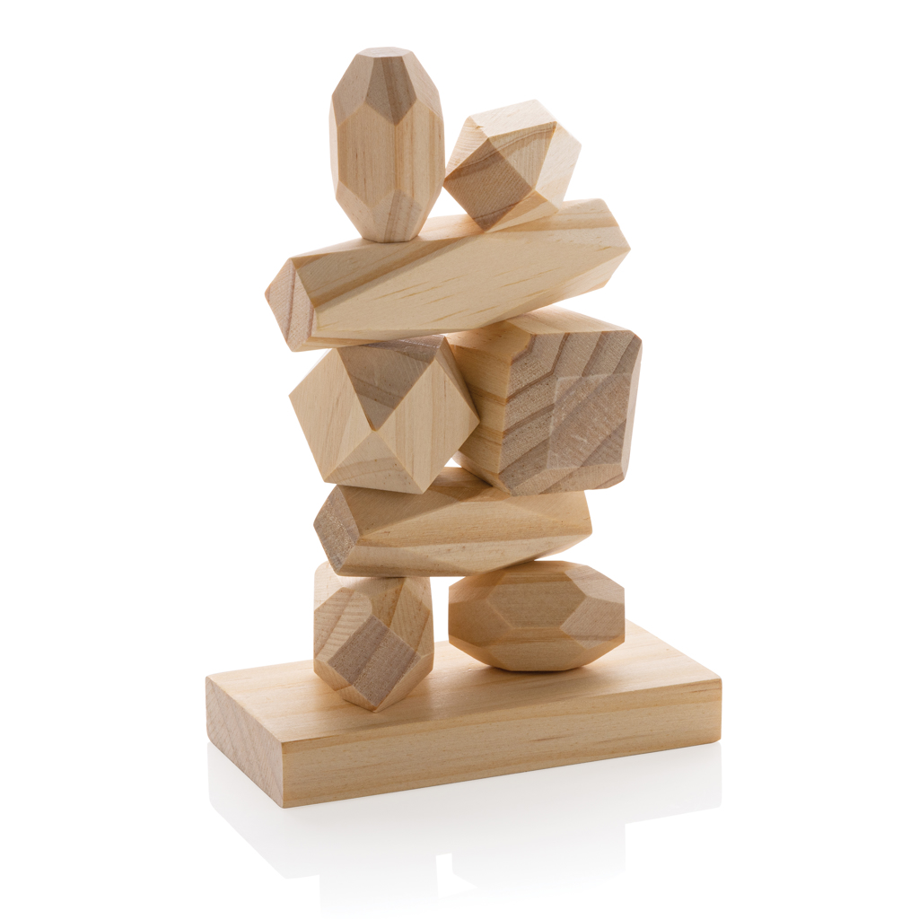 Ukiyo Ukiyo Crios wooden balancing rocks in pouch