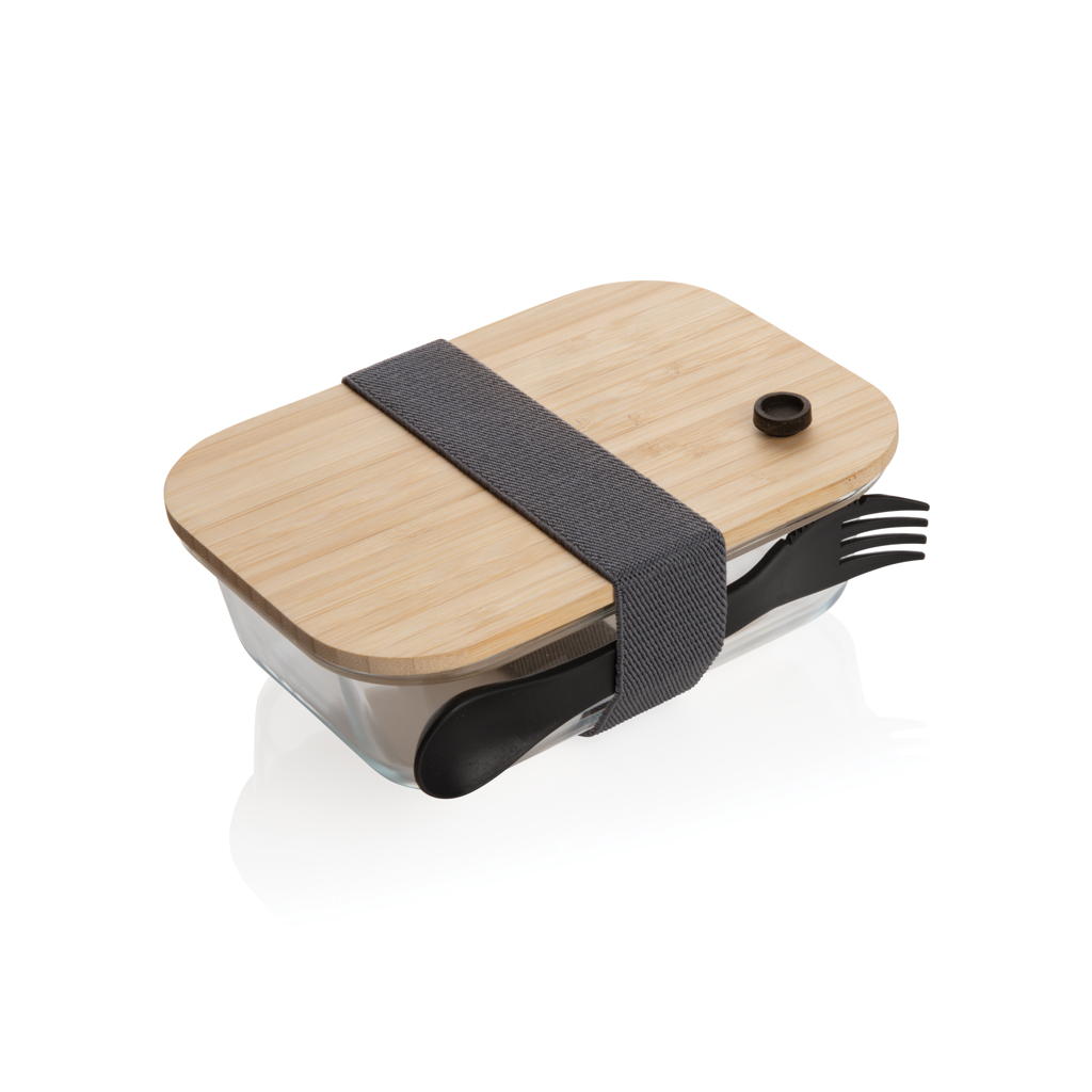 XD Collection Glass lunchbox with bamboo lid
