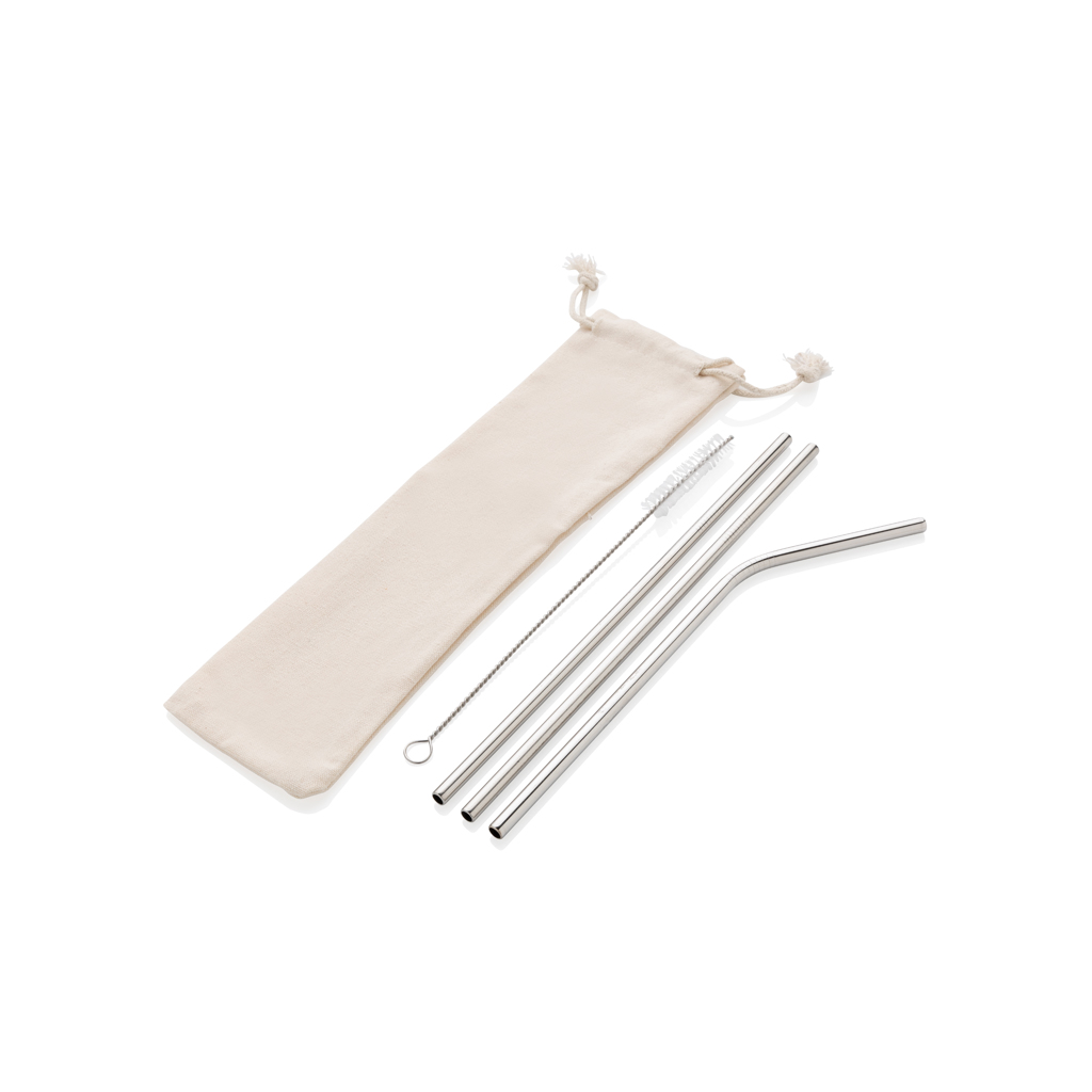 XD Collection Reusable stainless steel 3 pcs straw set