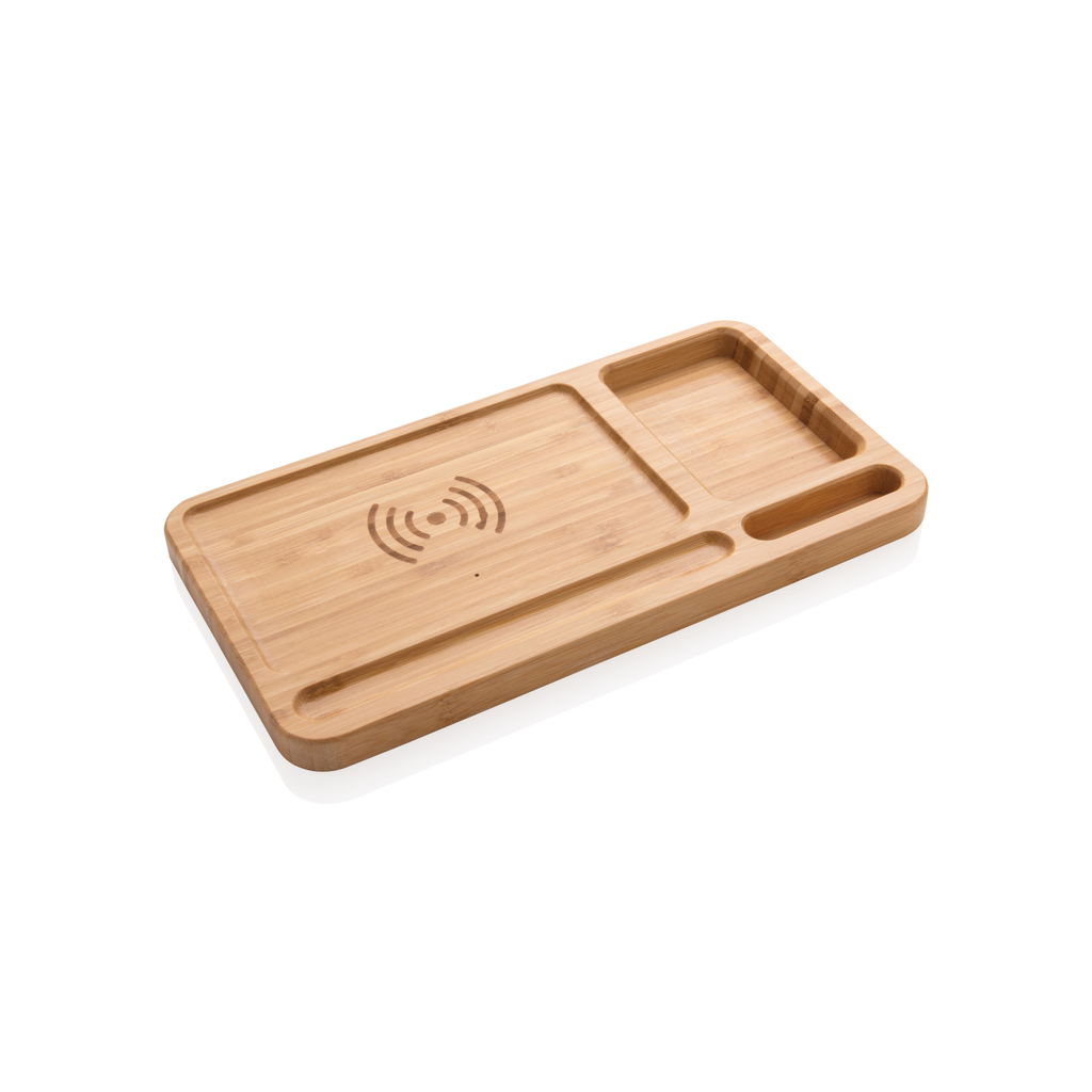 XD Collection Bamboo desk organiser 5W wireless charger