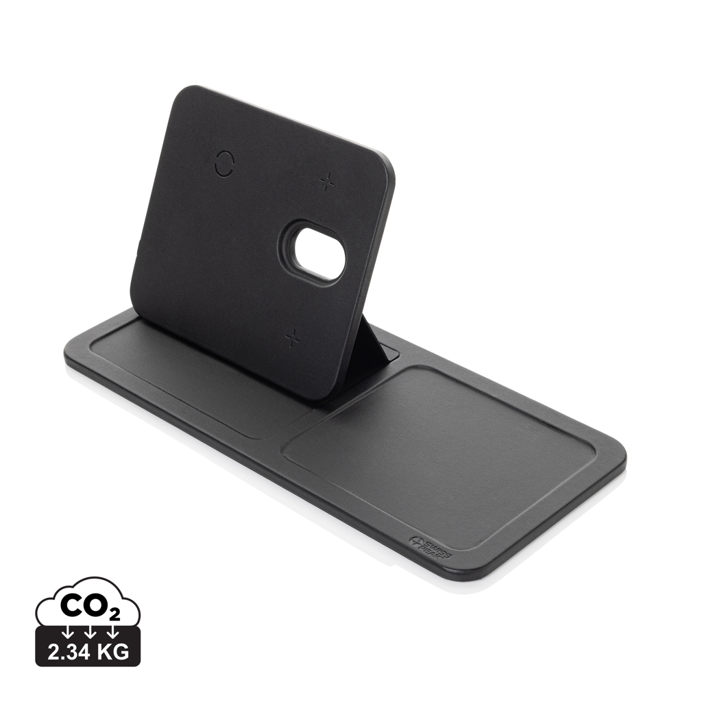 Swiss Peak Swiss Peak 3 in 1 RCS recycled PU wireless charger desk tray
