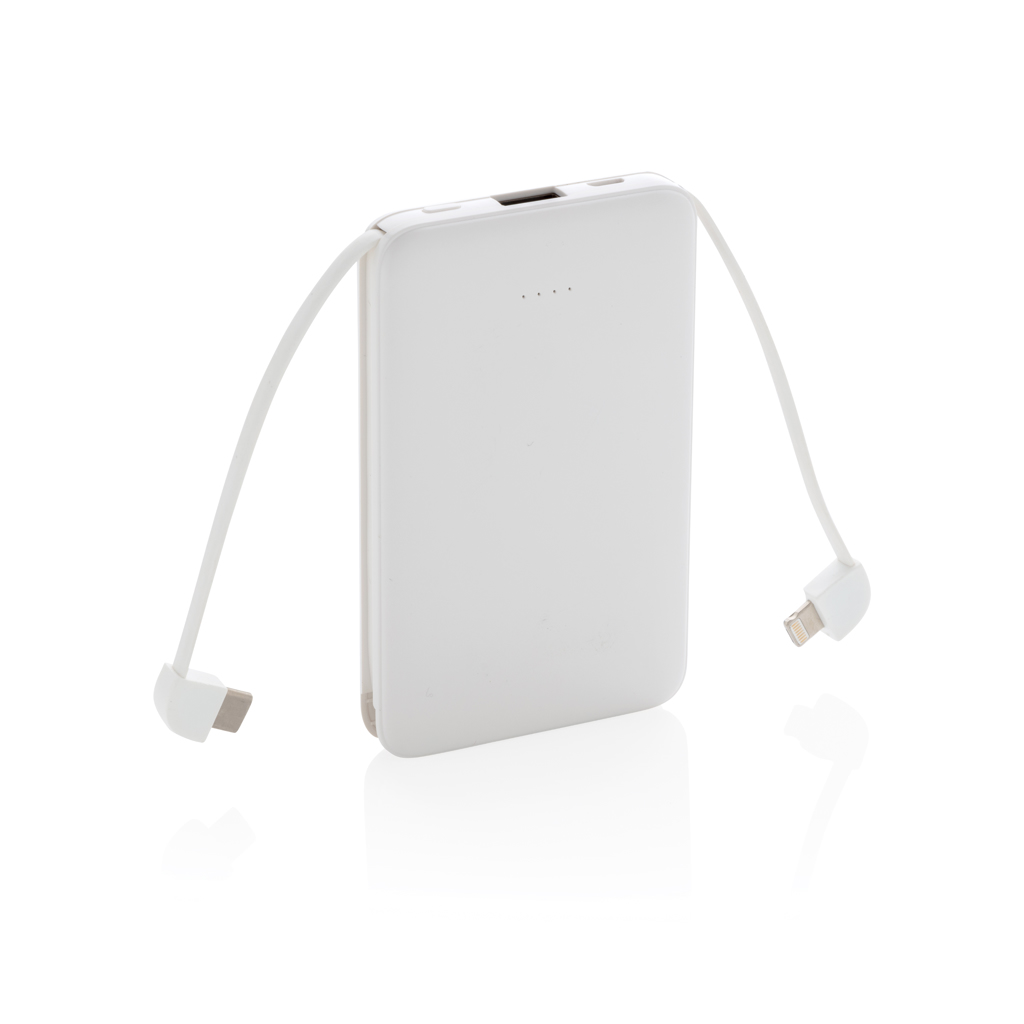XD Collection 5.000 mAh Pocket Powerbank with integrated cables
