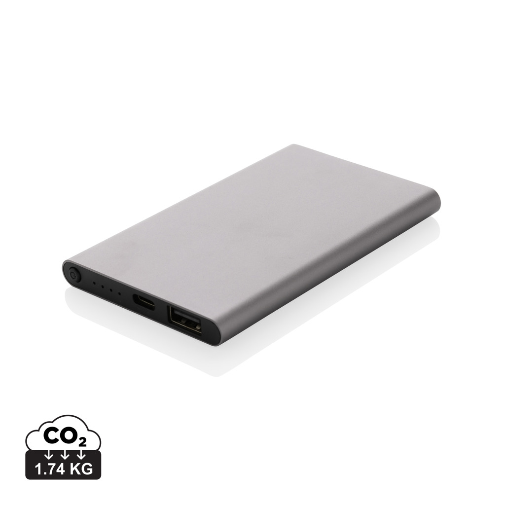 XD Collection RCS recycled plastic/aluminium 4000mah powerbank with type C