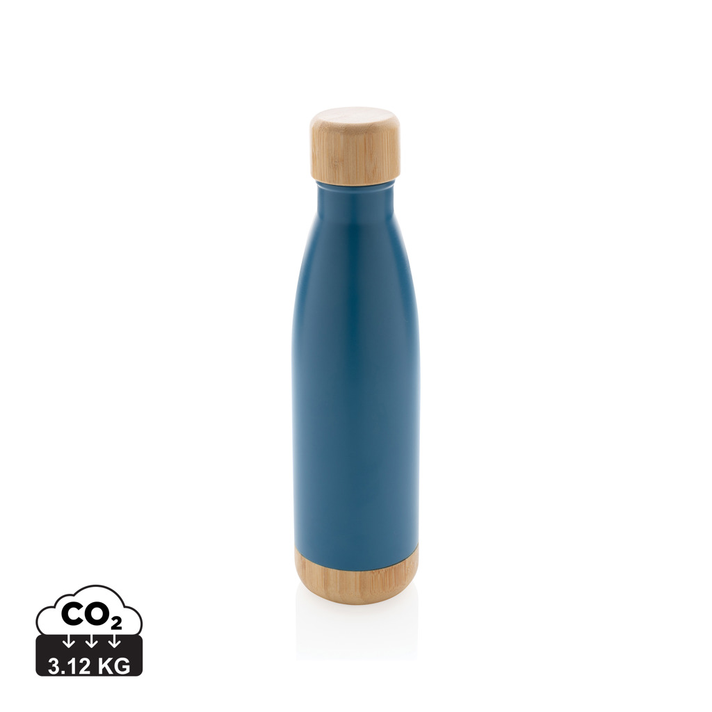 XD Collection Vacuum stainless steel bottle with bamboo lid and bottom
