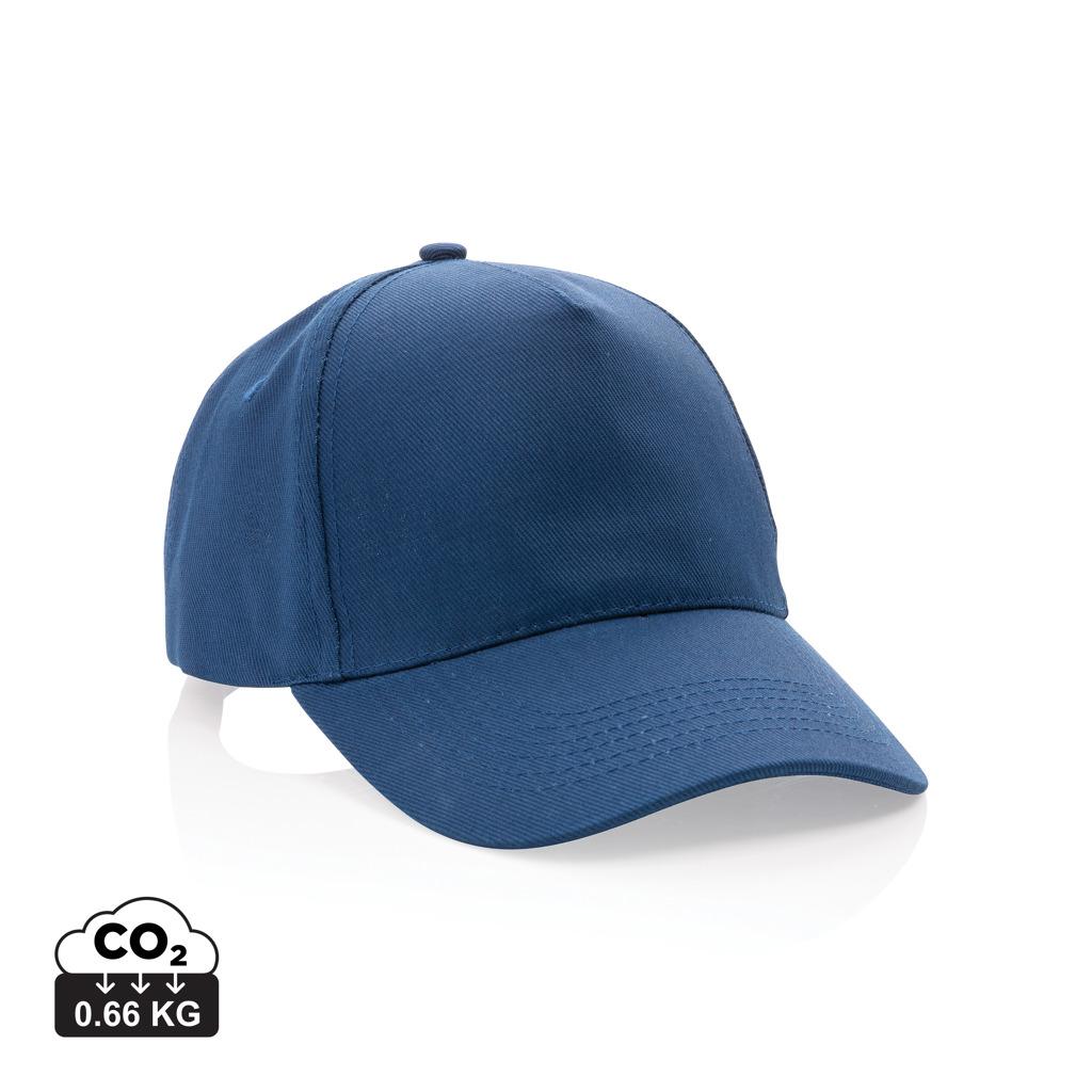 XD Collection Impact 5panel 280gr Recycled cotton cap with AWARE™ tracer