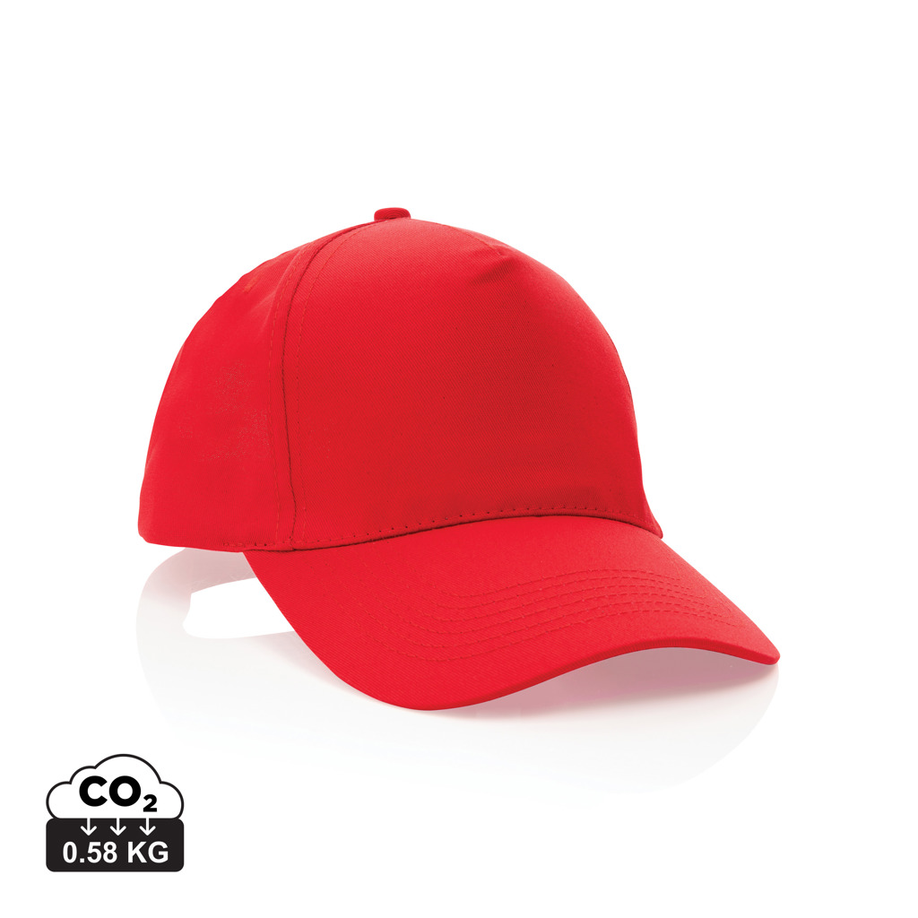 XD Collection Impact 5 panel 190gr Recycled cotton cap with AWARE™ tracer