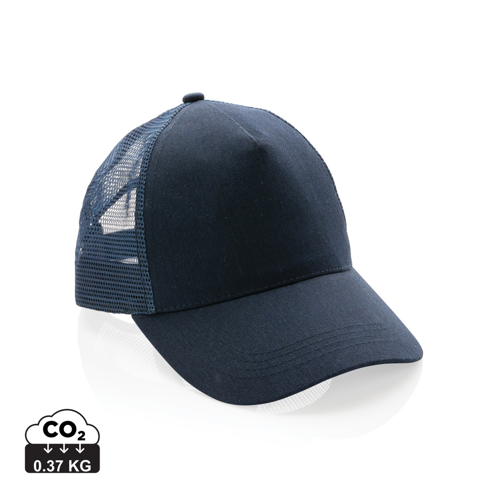 XD Collection Impact AWARE™ Brushed rcotton 5 panel trucker cap 190gr