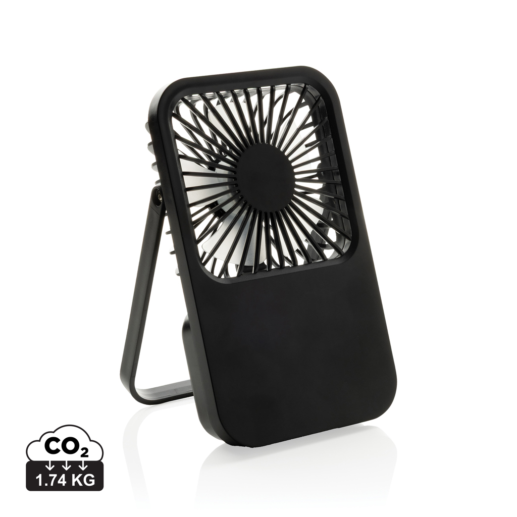 XD Collection Aervina RCS recycled plastic re-chargeable desk fan