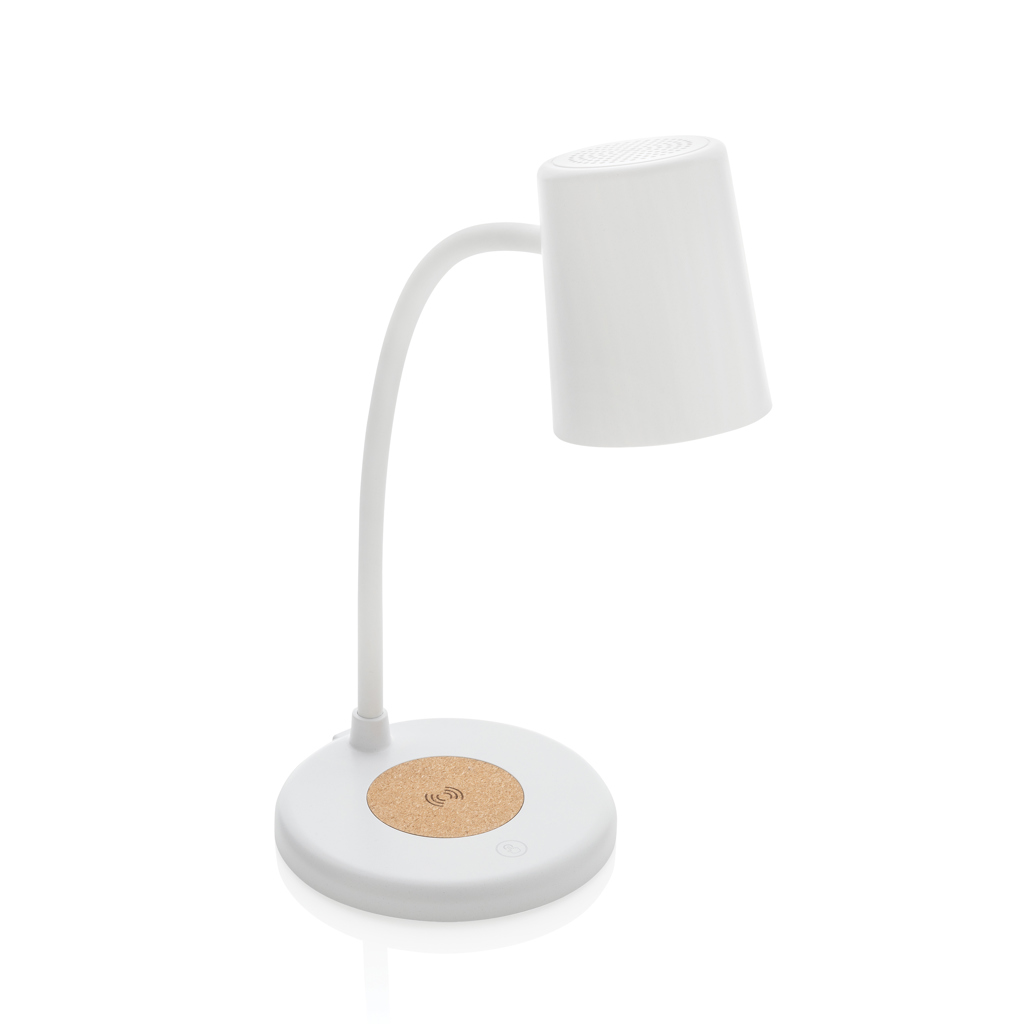 XD Collection Zenara RCS recycled plastic and cork 15W wireless desk lamp