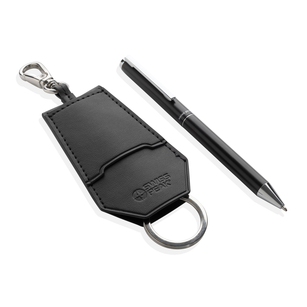 Swiss Peak SP Tula RCS certified recycled PU key holder and pen set