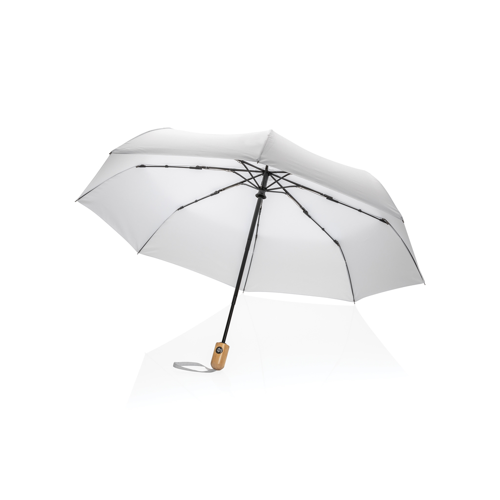 XD Collection 21″ Impact AWARE™ RPET 190T bamboo auto open/close umbrella