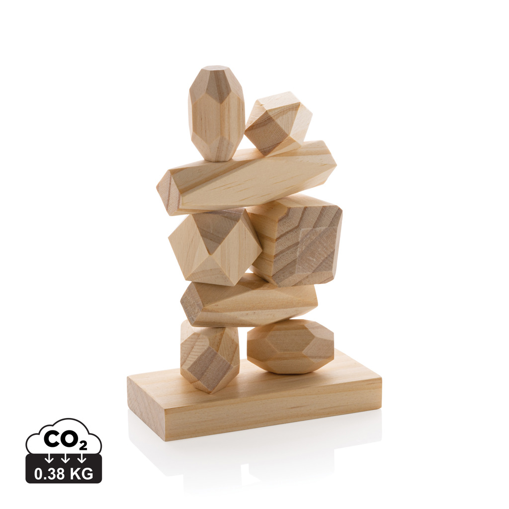 Ukiyo Ukiyo Crios wooden balancing rocks in pouch