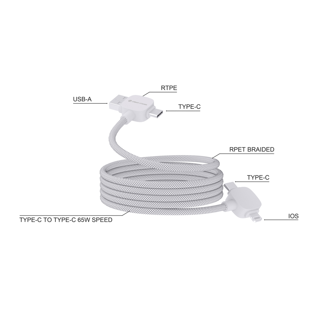 Urban Vitamin Urban Vitamin Stockton 65W RCS RTPE/RPET magnetic cable
