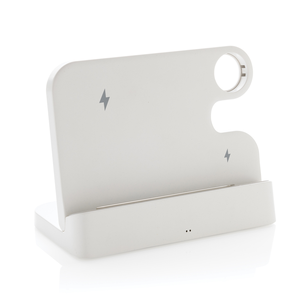 XD Collection Joltz RCS recycled plastic dual 15W charger with iWatch slot