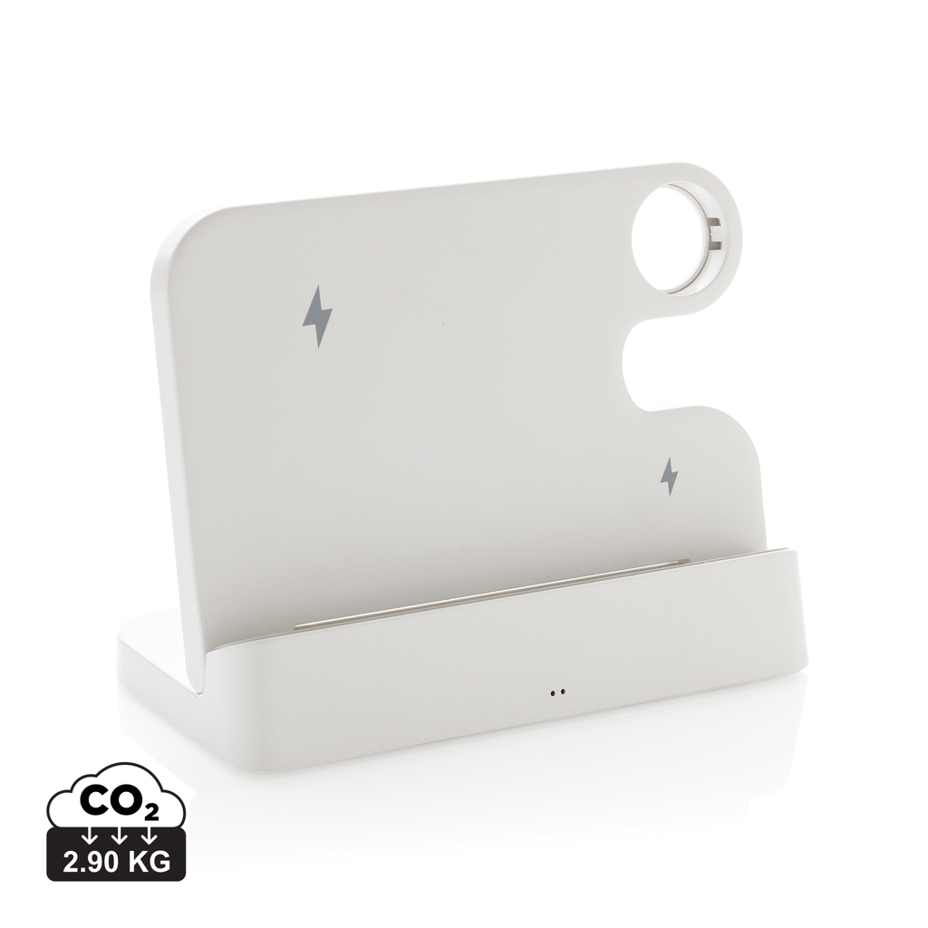 XD Collection Joltz RCS recycled plastic dual 15W charger with iWatch slot