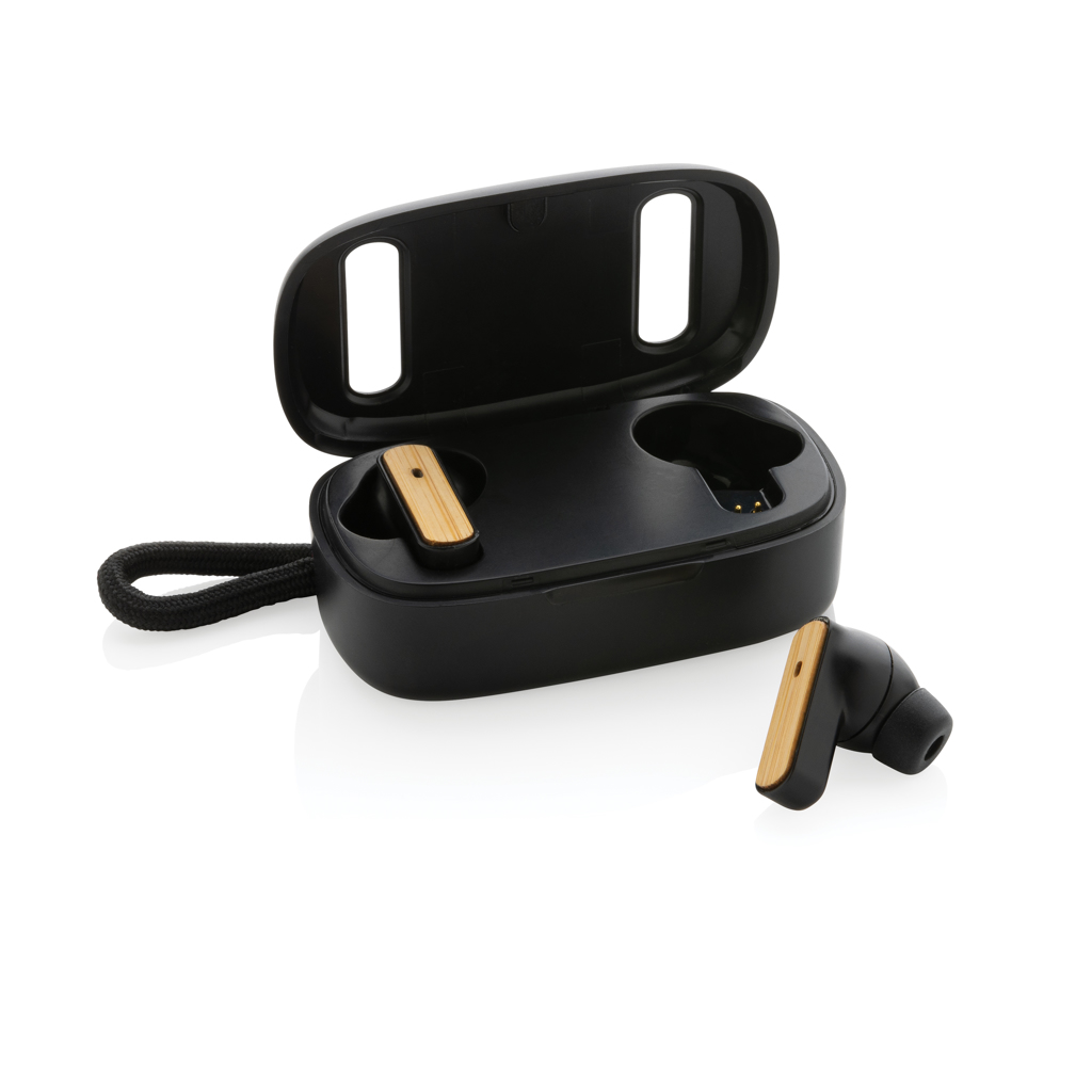 XD Collection RCS recycled plastic & bamboo TWS earbuds