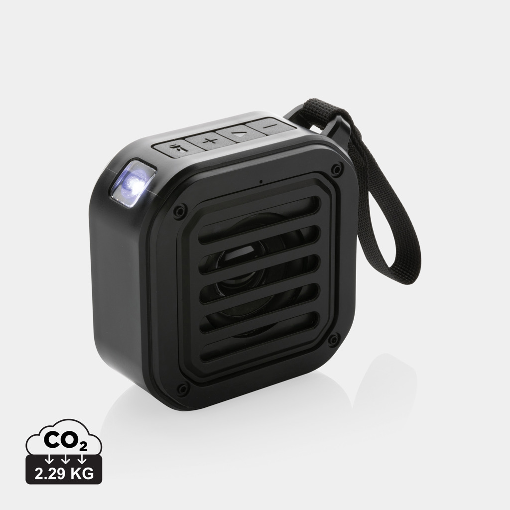 XD Collection 3W RCS recycled plastic wireless sunwave solar speaker