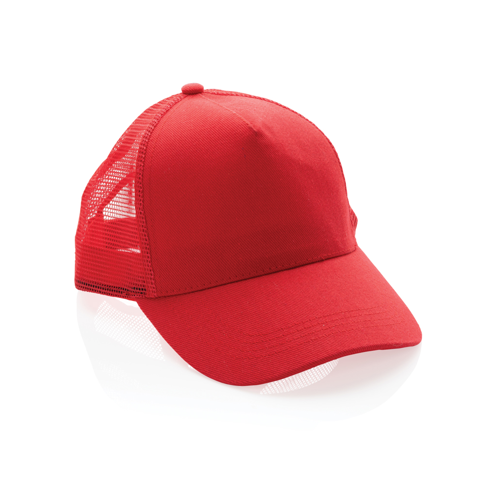 XD Collection Impact AWARE™ Brushed rcotton 5 panel trucker cap 190gr
